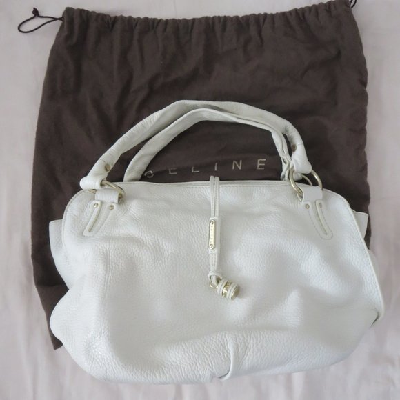 Celine Large Bittersweet White Leather Hobo Ba - Picture 1 of 16